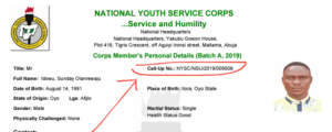 nysc call up number