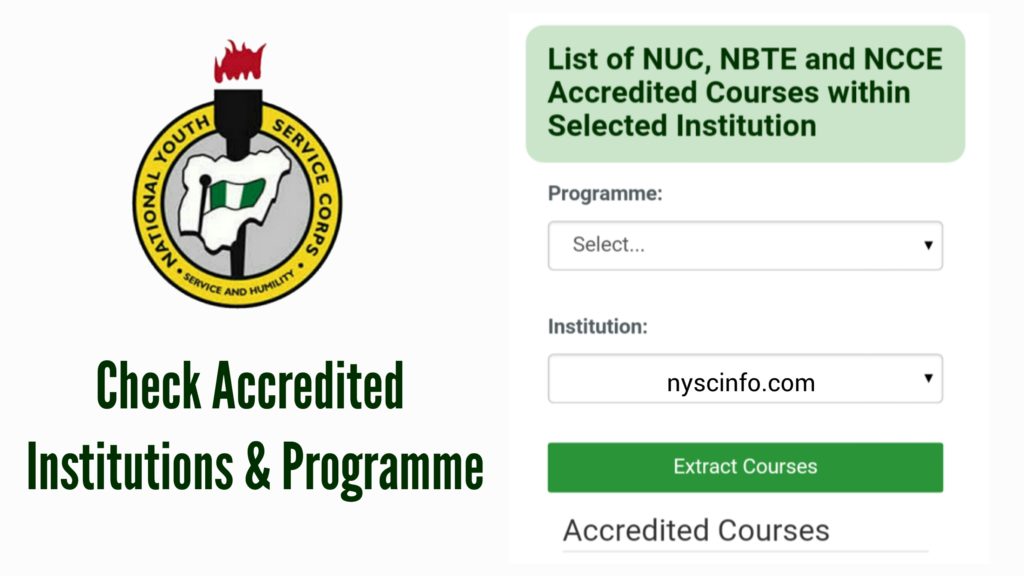 How To Check If Your Institutions And Course Is Accredited For NYSC