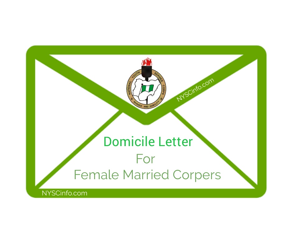 Domicile letter for married Corpers