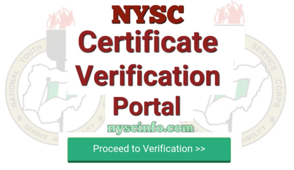 Nysc certificate number Verification