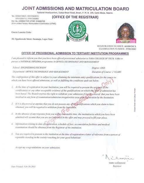 How To Print JAMB Admission Letter