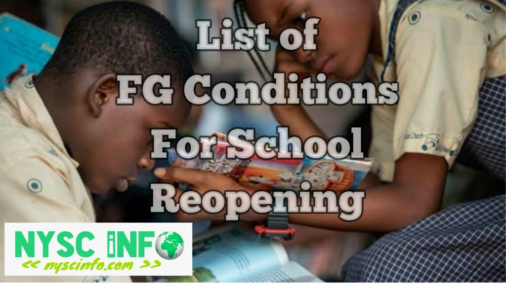 Conditions for Reopening of Schools