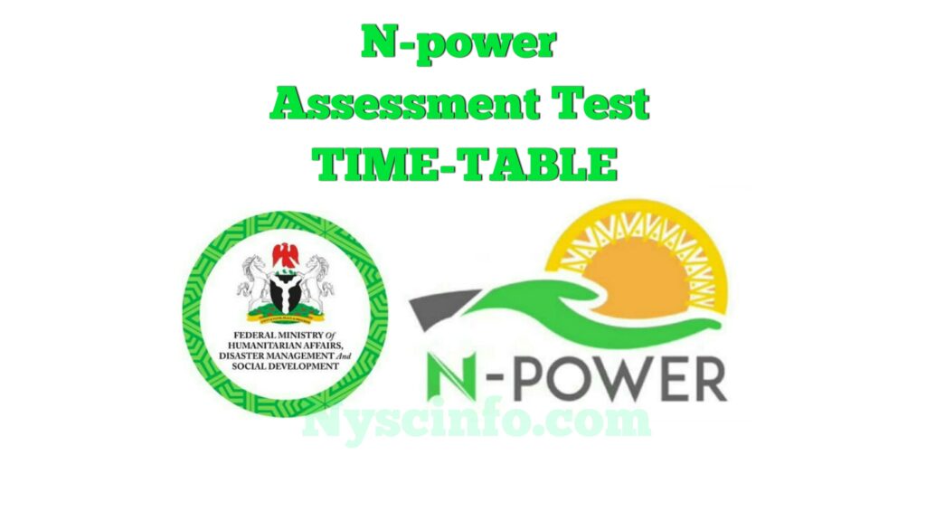 NPower Test Timetable