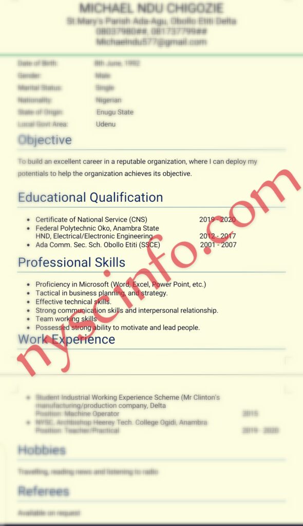 A Sample of Well Written CV (Curriculum Vitae)