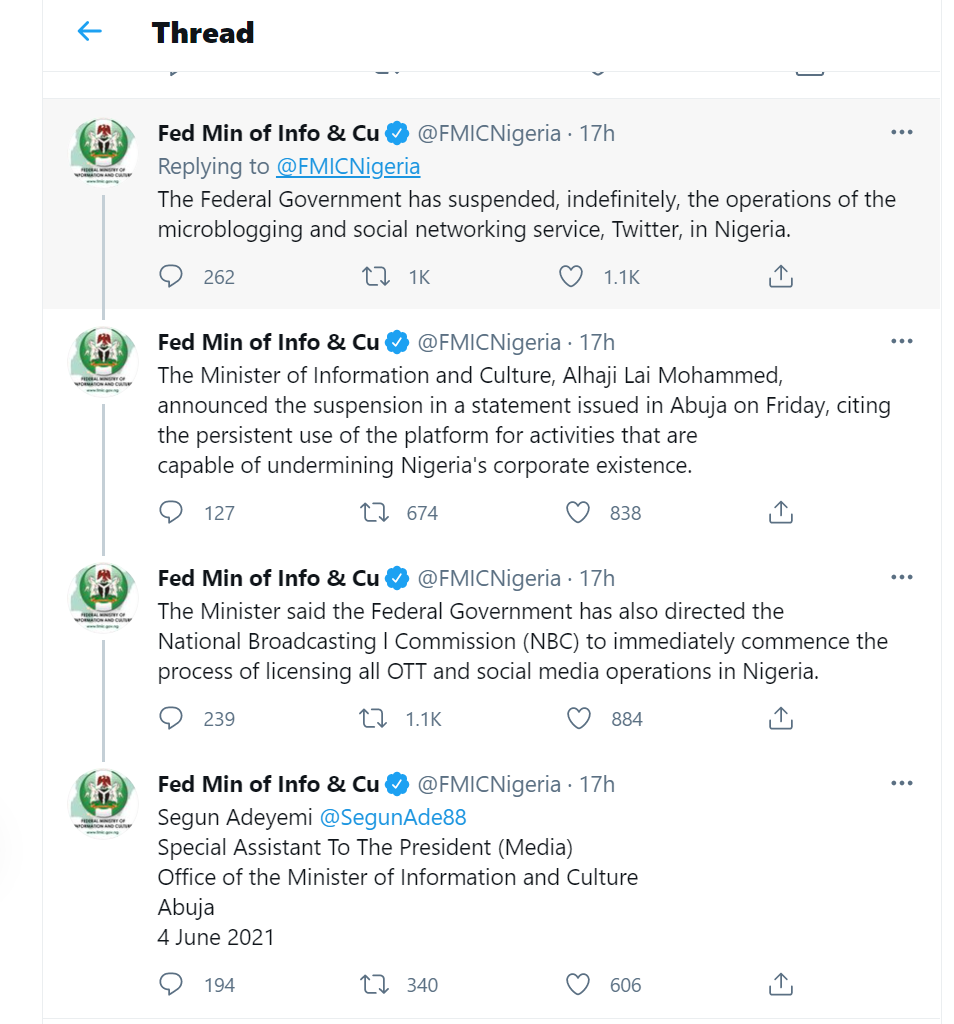 Twitter ban in Nigeria