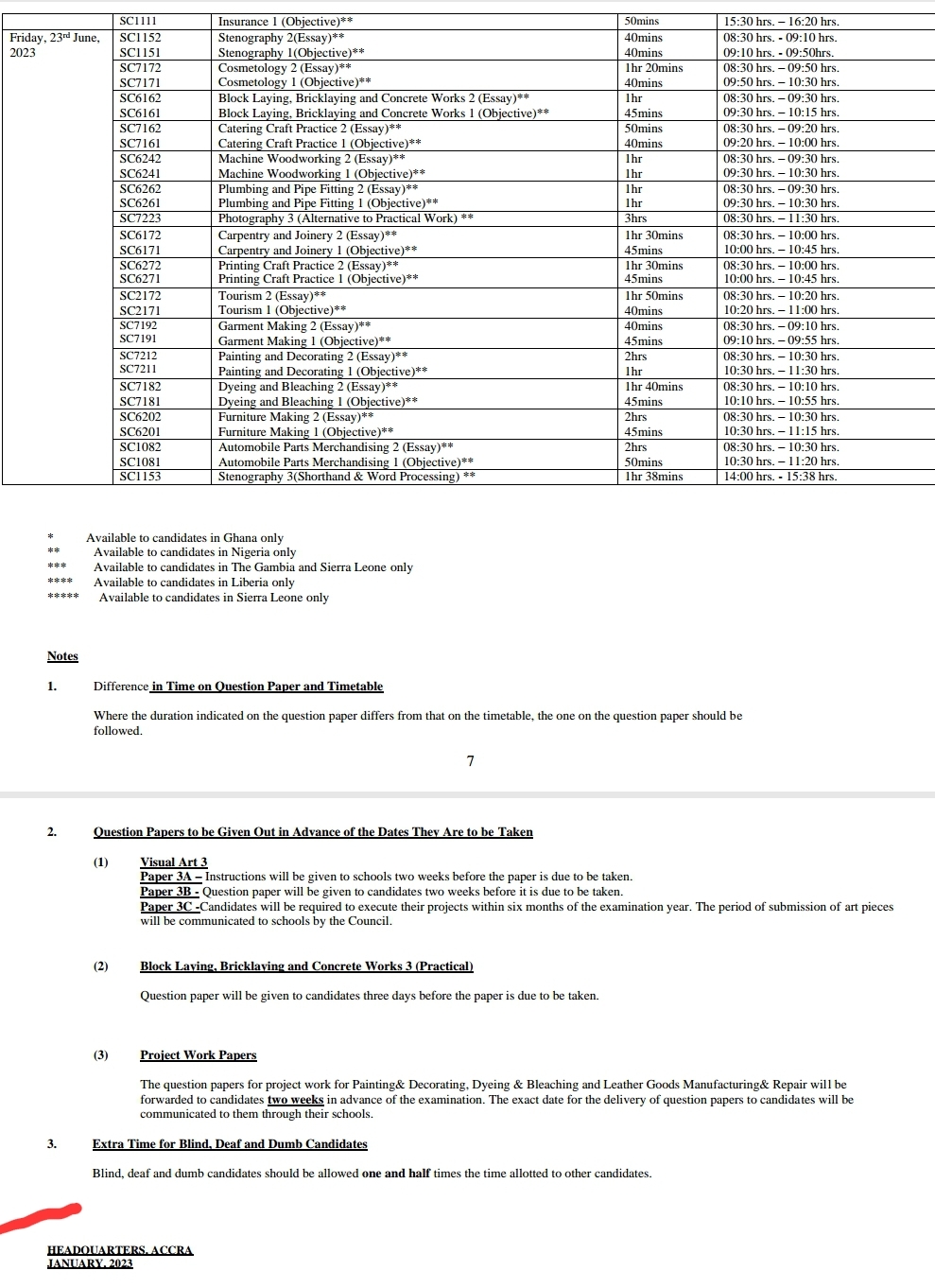 WAEC Timetable For 2023/2024 May/June (Download PDF)