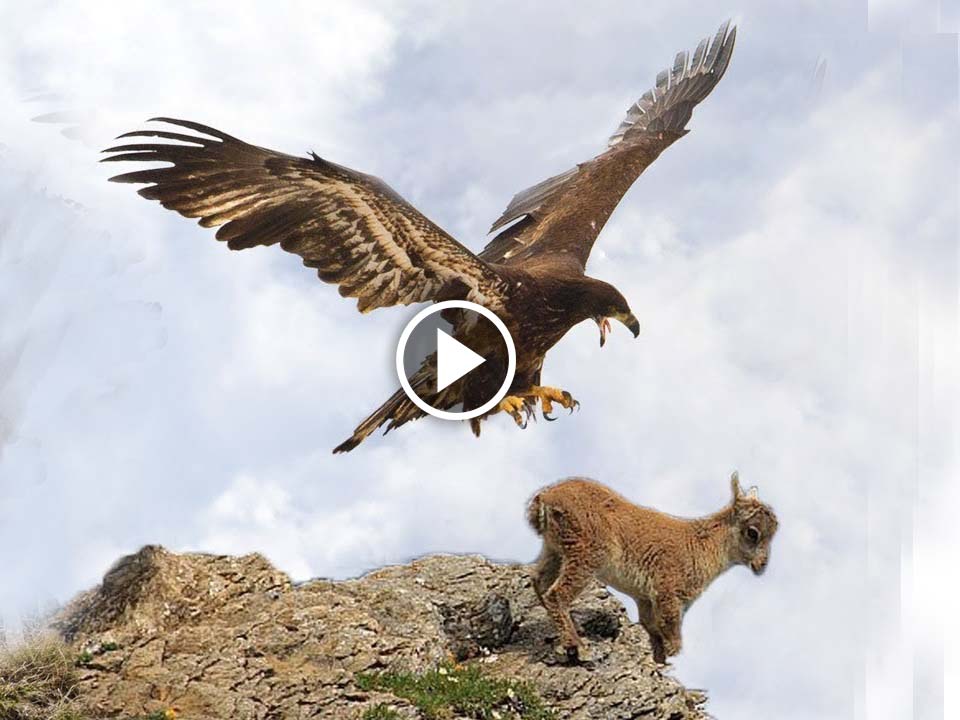 golden eagle hunting goat