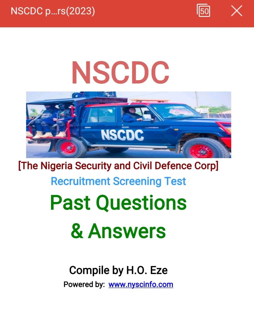 Nscdc past questions