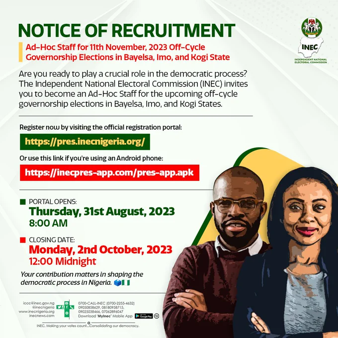 INEC Ad-Hoc Staff Recruitment