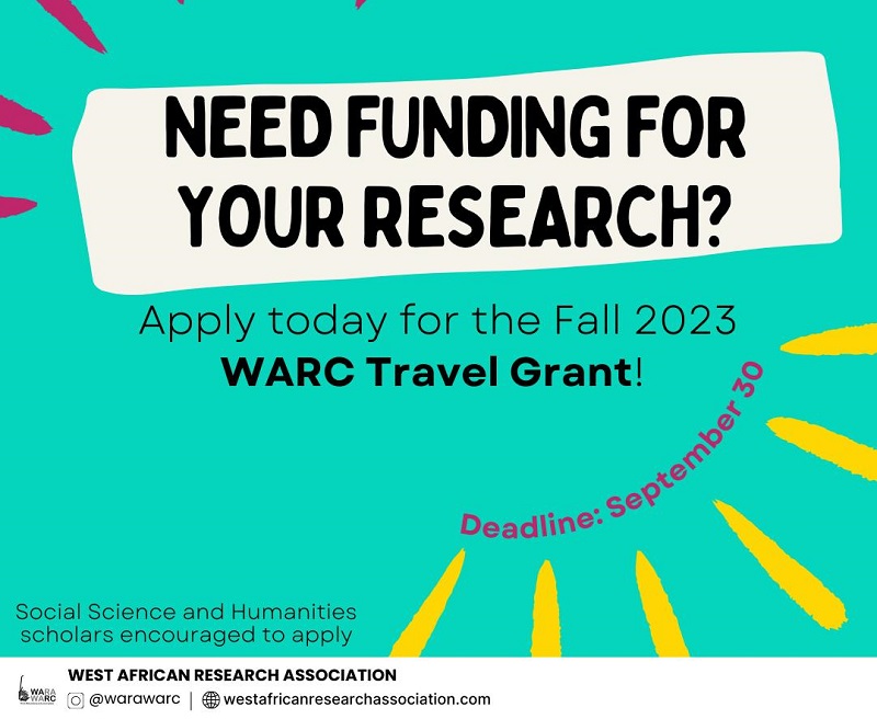 West African Research Association Travel Grant