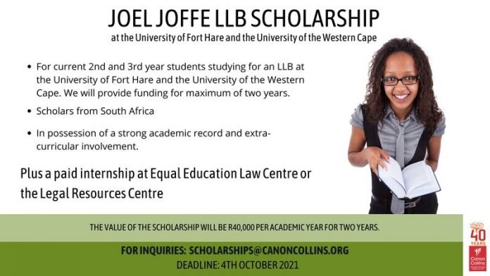 Joel Joffe LLB scholarships