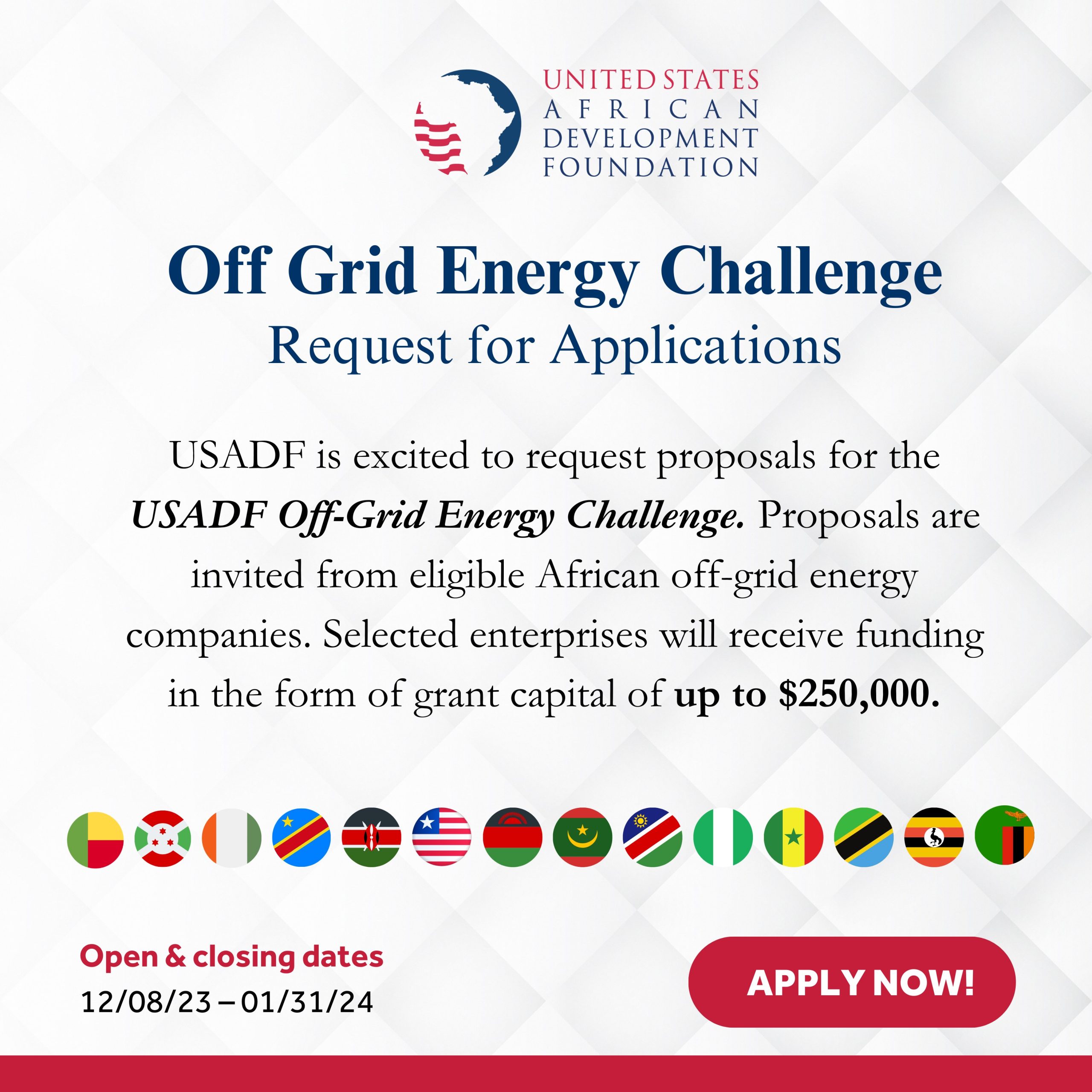 How To Apply For USADF OffGrid Energy Challenge Grant 2023/2024